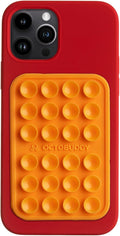 Classic - Silicone Suction Phone Case Adhesive Mount - Hands-Free, Strong Grip Holder for Selfies & Videos - iPhone & Android Compatible - 2.25″ x 3.25″, Marigold