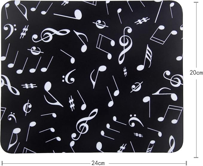 Mouse Pad, Gaming Mouse Pad, Non-Slip Rubber Base Mouse Mat with Designs for Laptop, Computer & Office, 9.5 x 7.9 x 0.12 inches (Little Music Notes)