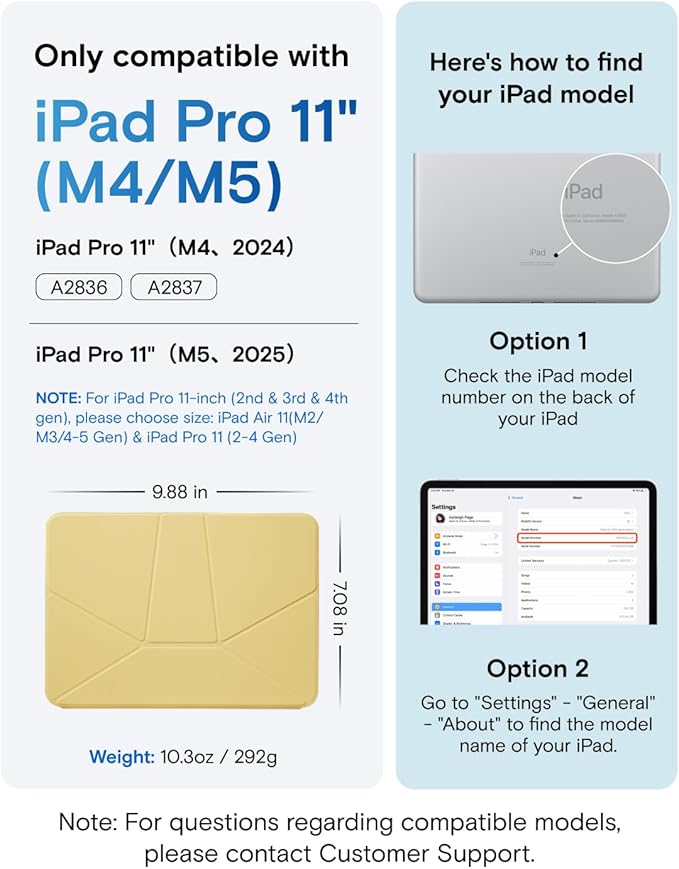MOFT Dynamic Folio Case for iPad Pro 11- inch (M5 2025 / M4 2024), Silm Magnetic Stand Case with 20+ Viewing Angles, Auto Wake/Sleep, Ultra Thin, Panna Cotta x Faded Jeans