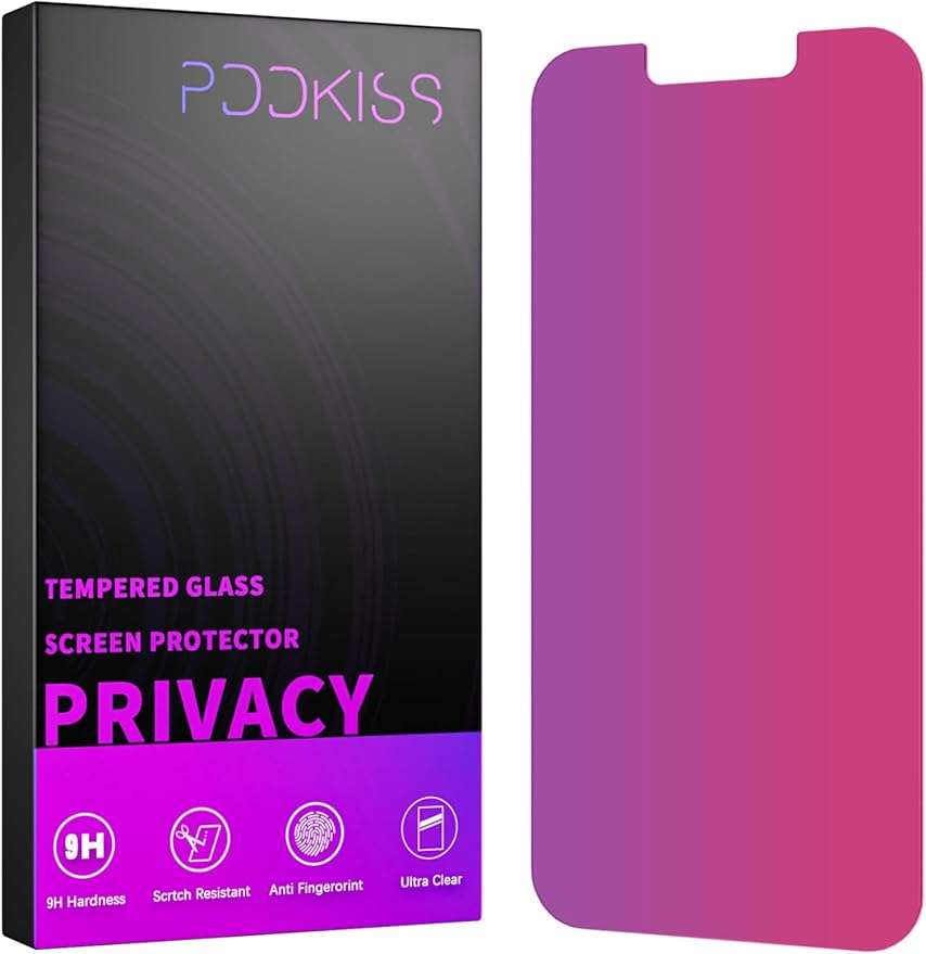 Compatible for iPhone 13 Pro Max Privacy Screen Protector/iPhone 14 Plus Screen Protector Tempered Glass 6.7 Inch, Pink Gradient Anti Spy Anti Blue Light HD Easy Installation