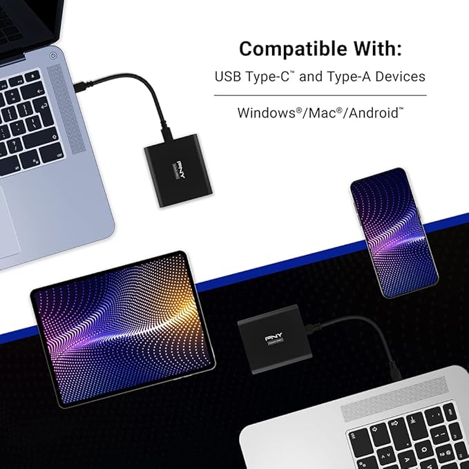 PNY EliteX-PRO 4TB USB 3.2 Gen 2x2 Type-C Portable Solid State Drive (SSD) – (PSD0CS2260-4TB-RB)