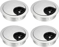 uxcell Cable Hole Cover, 2Inch/50mm Zinc Alloy Desk Wire Cord Cable Grommets Hole Cover for Office PC Desk Cable Cord Organizer, 4Pcs Silver Tone