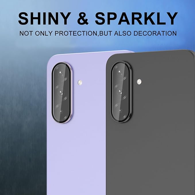 for Samsung Galaxy A36/A56 Camera Lens Protector, Individual Metal Ring Tempered Glass Lens Cover, [Strong Adsorption] Scratch Resistant Ultra-Thin HD Clear Lens Cover, 1 Set-Black