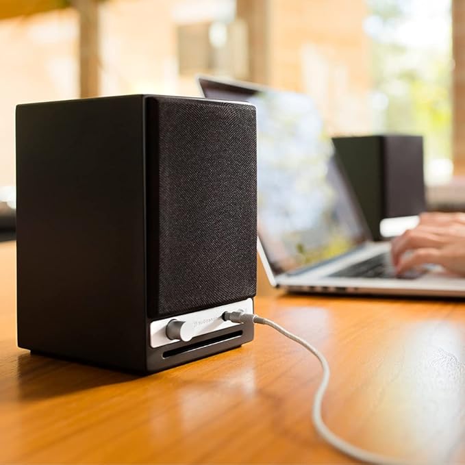 Audioengine A2-HD (HD3) Bluetooth PC and Computer Desktop Speakers with aptX HD - USB, RCA, Headphone for Music Gaming Movies Studios Dorms Bedrooms Offices