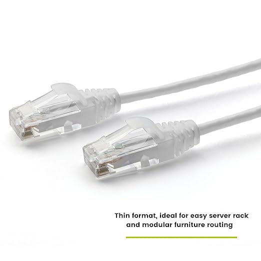 TRUECABLE Cat6 Component Rated Patch Cable, Unshielded (U/UTP), 25ft, White, 28AWG Solid Copper, Snagless 10G High-Speed Ethernet Cable, PoE++ 4PPoE 100W, UL Listed, RoHS-3, 1 Pack