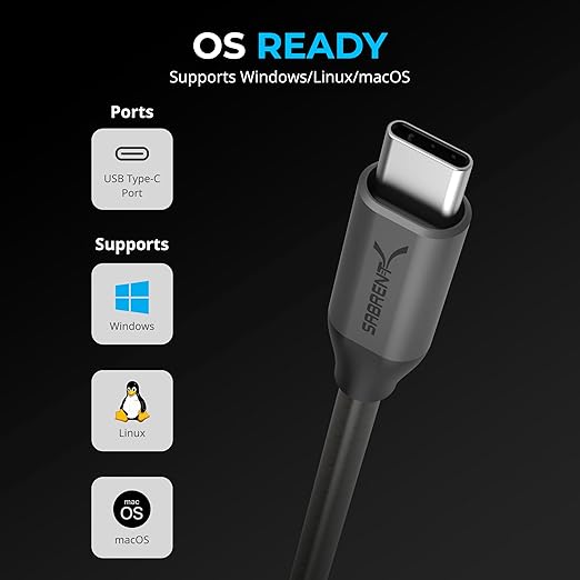 SABRENT USB-C to DB9 Serial RS-232 Adapter Cable 6FT, Prolific PL2303GS Chipset, USB 2.0, 1bps-12Mbps Baud Rate, for POS Terminals, Modems, GPS, Industrial Devices (CB-D9C6)