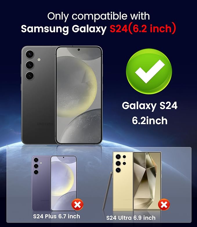 Magnetic for Samsung Galaxy S24 Case [Compatible with MagSafe][Built-in Camera Lens Protector] Slim Soft Silicone Bumper Shockproof Metallic Luster Phone Case (Black)