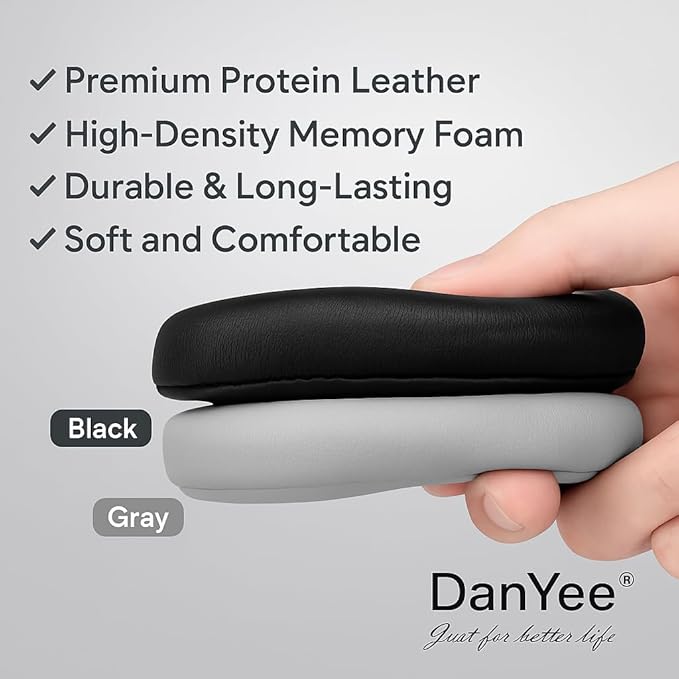 Premium Replacement Ear Pads for Bose QC2, QC15, QC25, QC35 I & II – Soft Protein Leather & Memory Foam Cushions – Enhanced Noise Isolation – Easy Installation Kit & Cleaning Cloth (Silver)