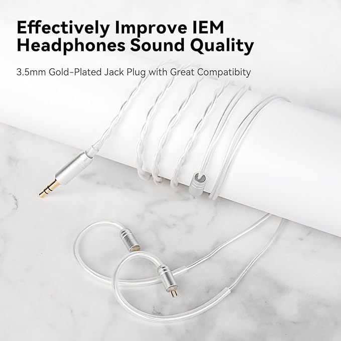 STA-K In Ear Monitor, EarAcoustic Audio HiFi Stereo Wired Earbuds,Hybrid Dual Drivers IEM Headphones,Crystal Clear Sound IEM Earphones with 2 Pin Detachable Cable for Musicians(NO Microphone,Silver)