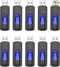 JUANWE 32GB Flash Drive 10 Pack 3.0 USB Thumb Drive Retractable Slide Memory Sticks for Computers Bulk USB Jump Drive Data Storage Pen Drive Blue