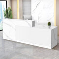 Reception Desk with Counter Modern Checkout Counter with Lockable Drawer Keyboard Tray Receptionist Desk for Office Salon Reception Table K Right 51inch/130cm