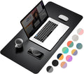YSAGi Dual-Sided Desk Pad Protector, Waterproof Leather Desk Mat, Large Mouse Pad, Office Desk Pad Writing Pad (31.5" x 15.7", Black+Grey)