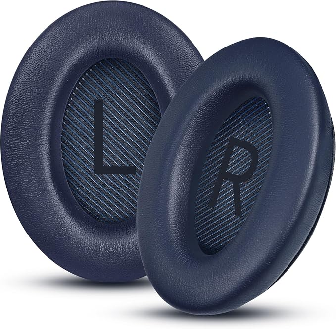 Headphones Replacement Ear Pads, Protein Leather earpad Cushions for Bose Quiet Comfort QC35 Headphones, Replacement Earpads, Softer Memory Foam - Navy Blue