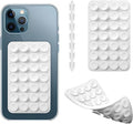 Silicone Double-Sided Suction Cup Phone Case Detachable Mount, Fidget Sticky Phone Grip Hands-Free Phone Accessories for Selfies & Videos, Trending TikTok items for iphone & Android(3.74"x2.2", White)