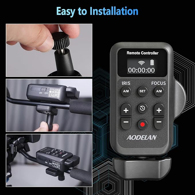 AODELAN Remote Control Camcorder Wireless Zoom Controller with LANC or 2.5mm Remote Jack for Sony and Canon, Zoom Focus IRIS Recording Playback Compatible with Canon XA50 XA55 XF405 G70 G60 /Sony NX8