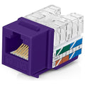 Everest 90° Angled RJ45 Cat6A Keystone Jacks 50-Pack in Purple - Slim Profile Female RJ45 Connectors - Cat 6A Keystone Jack - Compatible with 90° Angled Speed Termination Tool - easyJACK (B094WB91H3)