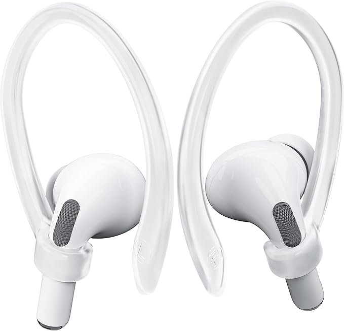 2 Pairs AirPods Ear Hooks for AirPods Pro 2, AirPods Pro, AirPods 4, 3, 2 & 1, Upgraded Anti Slip Sports Clip Hooks for AirPods 1, 2, 3, 4,Pro, Pro 2 – Transparent