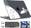 TWOLSKOO Compatible with M4 MacBook Air 13.6 inch Case 2025-2022 Release M4 A3240 M3 A3113 M2 A2681, Plastic Hard Shell & Keyboard Cover & Type C Adapter & Screen Protector, Flying Astronauts