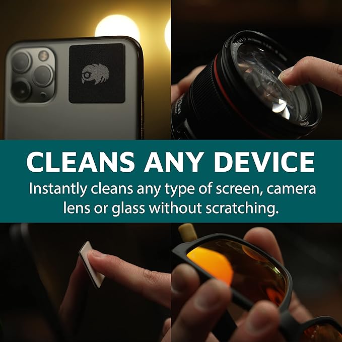 KUVRD Waterbear - Universal Screen Cleaners - Teeny Tiny Cleaning Tools for Your Lenses & Screens - 2-Pack - (1 Patch Set, 1 PAD Set)