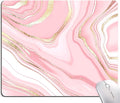 Hokafenle Mouse Pad Marble, Pink Gold Marble Mouse Pad for Women, Square Cute Mouse Mat Waterproof Mousepad Non-Slip Rubber Base Mouse Pads for Wireless Mouse Office Laptop