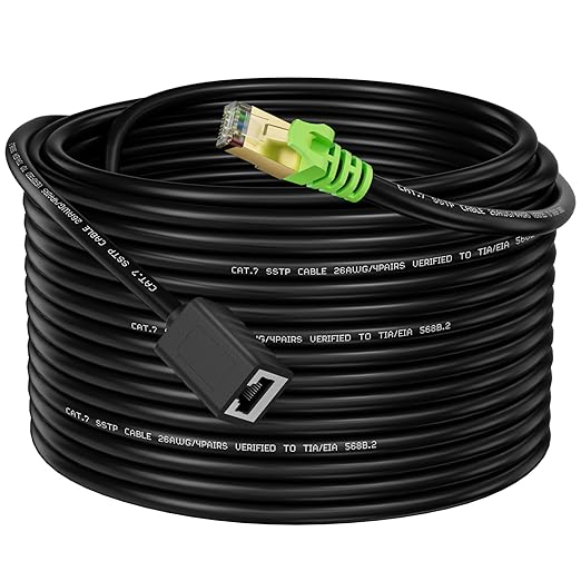 Ethernet Extension Cable 10ft, Network Cat6a Extension Patch Cable RJ45 Cords Shielded Male to Female Connector (10FT)