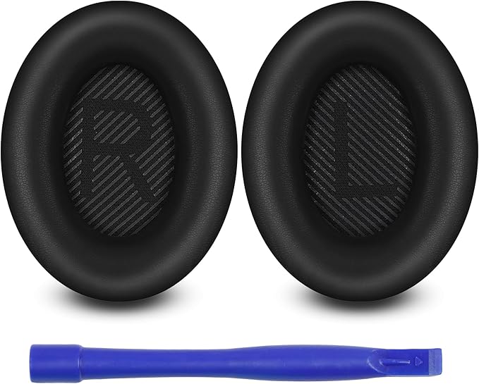 Ear Pads for Bose QuietComfort 35 ii, Premium Softer Leather Replacement Pads for Bose QC35 QC35ii Headphones Ear Pads Quiet Comfort, Noise Isolation Foam, Added Extra Thickness (Black)