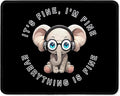 ITNRSIIET Mouse Pad with Stitched Edge Premium Textured Smooth Precise Operation Waterproof Washable Non-Slip Rubber Base Desktop Protection Mat, 10.2×8.3×0.12 inches, Pretty Fine Elephant