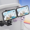 MiiKARE Travel Essentials Airplane Phone Holder, Universal Handsfree Phone Mount for Flying with 360 Degree Rotation, Travel Must Haves Phone Stand for Desk, Tray Table, Black&Purple