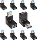 Cmple - [10 Pack 90 Degree USB 3.0 Male to Female Adapter Up Right Angle USB A Plug to Jack Connector Converter Extender for PC Laptop Hard Drive Keyboard Mouse Charger