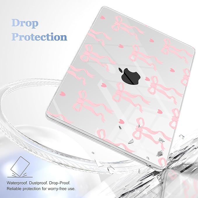 Case for MacBook Air 15 Inch 2025 2024 2023 Release M4 A3241 M3 A3114 M2 A2941, Hard Shell with Screen Protector & Keyboard Cover, Compatible with Touch ID, Bow