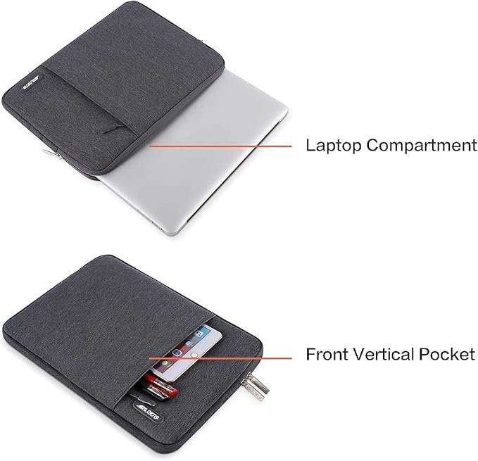 MOSISO Laptop Case 13 inch, 13 inch Laptop Sleeve Compatible with MacBook Air M4 M3 M2 M1 2025-2018 / Pro M2 M1 2025-2016, Polyester Vertical Computer Sleeve Bag with Pocket, Space Gray