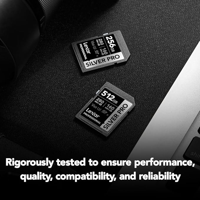 Lexar 1TB Professional Silver PRO SD Card, UHS-II, C10, U3, V60, Full HD, 4K, Up To 280MB/s Read SDXC Memory Card, For Professional Photographer, Videographer, Enthusiast (LSDSIPR001T-BNNNG)