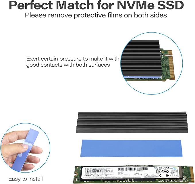 Aairhut 20 Pieces 120 x 20 x 1 mm Thermal Pads, 6 W/m.K Conductive Silicone Pad for M.2 SSD GPU Heatsink LED PS4 PS5 & More - Blue
