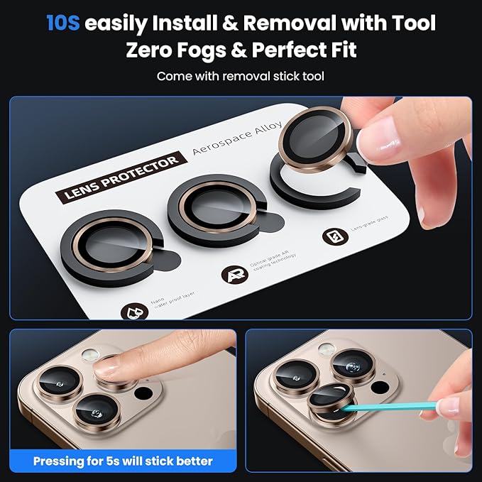 WSKEN for iPhone 16 Pro/iPhone 16 Pro Max Camera Lens Protector - [Original Shooting Model] Shatterproof Ultra HD Tempered Metal Glass Camera Screen Protector Cover Film Accessories