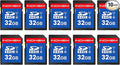 INDMEM SD Card 32GB, 10-Pack UHS-I Class 10 MLC Flash Memory Card, High-Speed Secure Digital Cards for Cameras, DSLR, Action Cams - Reliable Storage