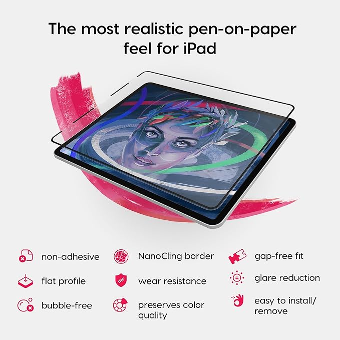 Astropad Rock Paper Pencil v2.0 – Paper Screen Protector for iPad 10.2 (7th, 8th, 9th Gen) + point Apple Pencil Tips 2 Pack – Compatible with Apple Pencil 1st and 2nd Gen