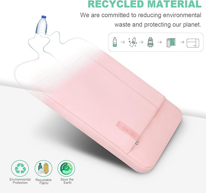Lacdo Chromebook Case 11 Inch Laptop Sleeve for 11 Inch Acer HP Lenovo Dell Samsung ASUS Chromebook Spin 3 11, 13 inch New Surface Pro 11 Copilot+PC / 10 9 8 X, 11.6" MacBook Air Computer Bag, Pink