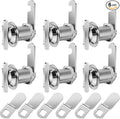 Thumb Operated Offset Cam Lock, 1" Cylinder Fits on 0.7" Max Door Thickness, Non-Locking Replacement Lock for RV Compartment Camper Storage, Cabinets, Drawers (1 Inch 6Pack)