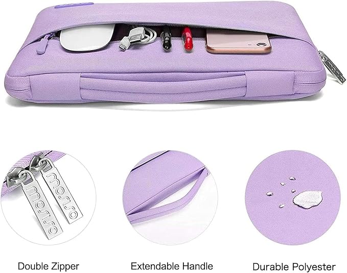 MOSISO Compatible with MacBook Air 13 inch Case 2025 2024 2023 2022 M4 A3240 M3 A3113 M2 A2681, Hard Shell&Sleeve Bag&Keyboard Skin&Webcam Cover&Screen Film for MacBook Air 13.6 inch, Purple