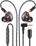 Vibes 201MC Wired Earbuds in Ear Headphones with Mic, USB C to 3.5mm Adapter & Braided Cord, Noise Isolating Bass Driven Earphones, Carry Case, Ear Buds Tips, 3.5mm Jack (Clear Brown)