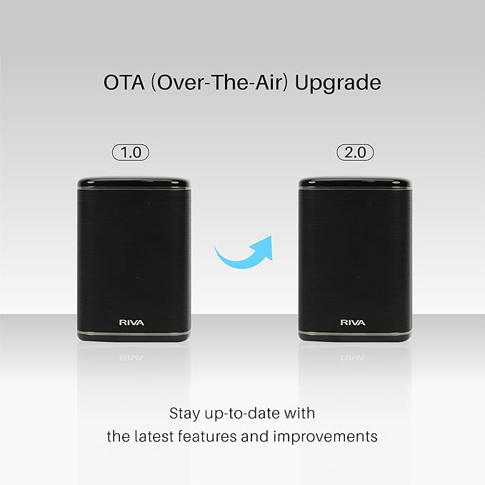 RIVA Upgraded Arena Wi-Fi Bluetooth Hi-Fi Speaker, 6 Drivers, 50W, Multiroom Music System, Supports Airplay 2, Chromecast, Spotify, Tidal and More Streaming (Black)