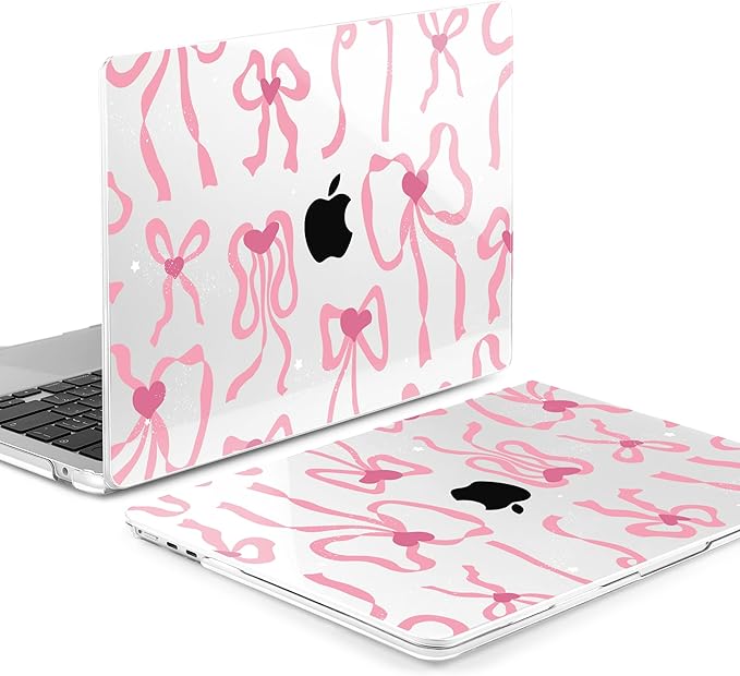 MEEgoodo for M4/M3/M2 MacBook Air 15.3 inch Case 2025 2024 2023, Case Fit Model (A3241/A3114/A2941) for MacBook Air 15 inch, Laptop Hard Shell with Keyboard Cover, Coquette Ribbon Bow