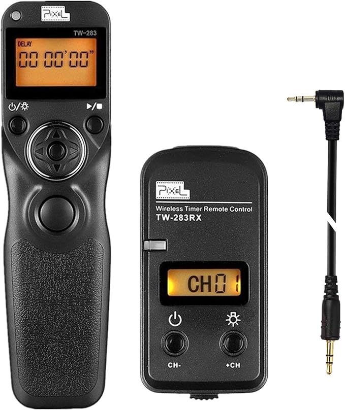 Pixel Remote Timer TW283-E3 LCD Multi-Function Shutter Remote Release Timer Controller Adapter Compatible with Canon EOS DSLR Pentax Contax Cameras