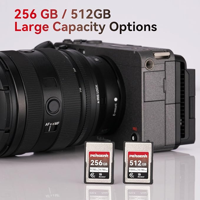 Pergear 256GB CFexpress Type A Memory Card, Up to 780MB/s Read Speed & 780MB/s Write Speed for 4K 120P with Card Reader