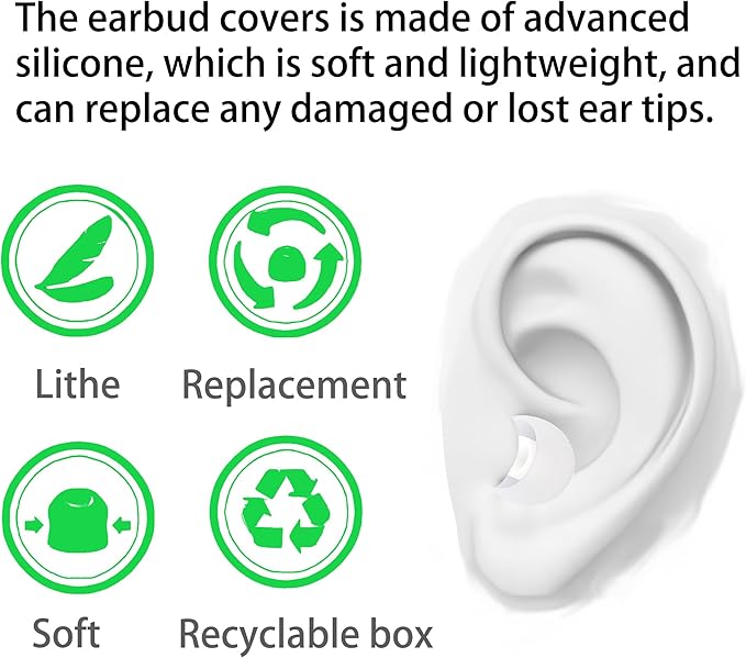 Silicone Replacement Earbud Tips Earbud Covers Fit Most in-Ear Earbuds(Inner Hole 3.8mm -5.1mm) Headphone Ear Tips Earbuds Rubber Tips 9 Pairs S M L