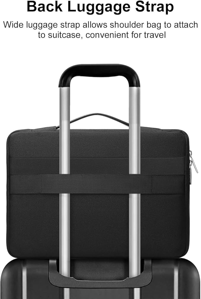 MOSISO 360 Protective Laptop Case 14 inch, Laptop Sleeve Compatible with HP Lenovo Dell ASUS Acer, HP Stream, Dell Latitude, Lenovo IdeaPad, Side Open Bag with 2 Raised&1 Flapover Pockets, Black