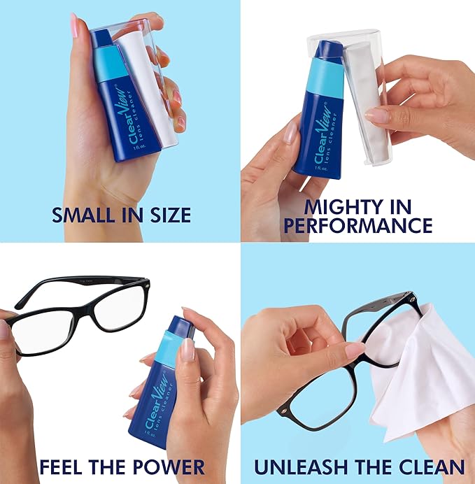 Portable Lens Cleaner Kit – Travel Size with Premium Cleaning Solution, Refillable Spray + Microfiber Cloth, Safe for All Lenses, Compact & On-The-Go