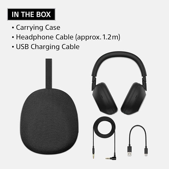 Sony WH-1000XM6 The Best Wireless Noise Canceling Headphones, HD NC Processor QN3, 12 Microphones, Adaptive NC Optimizer, Mastered by Engineers, Studio-Quality, 30-Hour Battery, Black