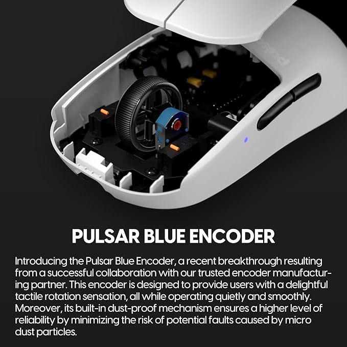 Pulsar Gaming Gears X2A mini Wireless Gaming Mouse, Ultra Lightweight 1.94 oz (55 g), Ambidextrous, Optical Switch, 2.4 Ghz 1 ms, 26000 DPI, PAW3395 Sensor (Mini, Wireless, White&Black)