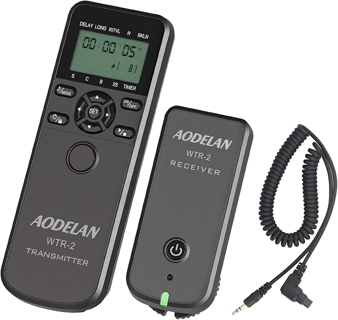 Camera Wireless Remote Shutter Release, Long Exposure Timelapse Remote Control Compatible with Canon 6D Mark II 7D 7D Mark II 5D Mark IV; Replaces Canon RS-80N3 Shutter Release Cords